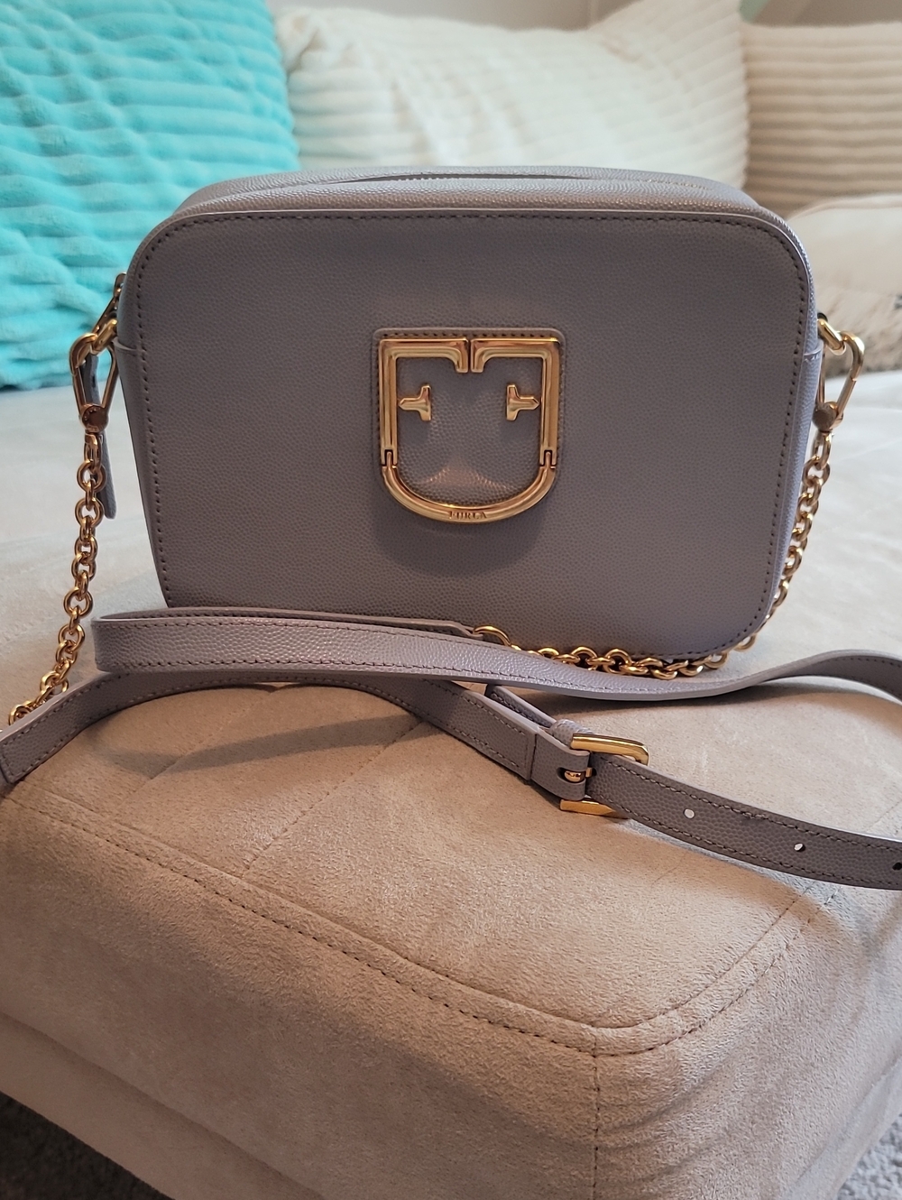 Furla Brava Mini Crossbody Bag In Bluish Purple EUC